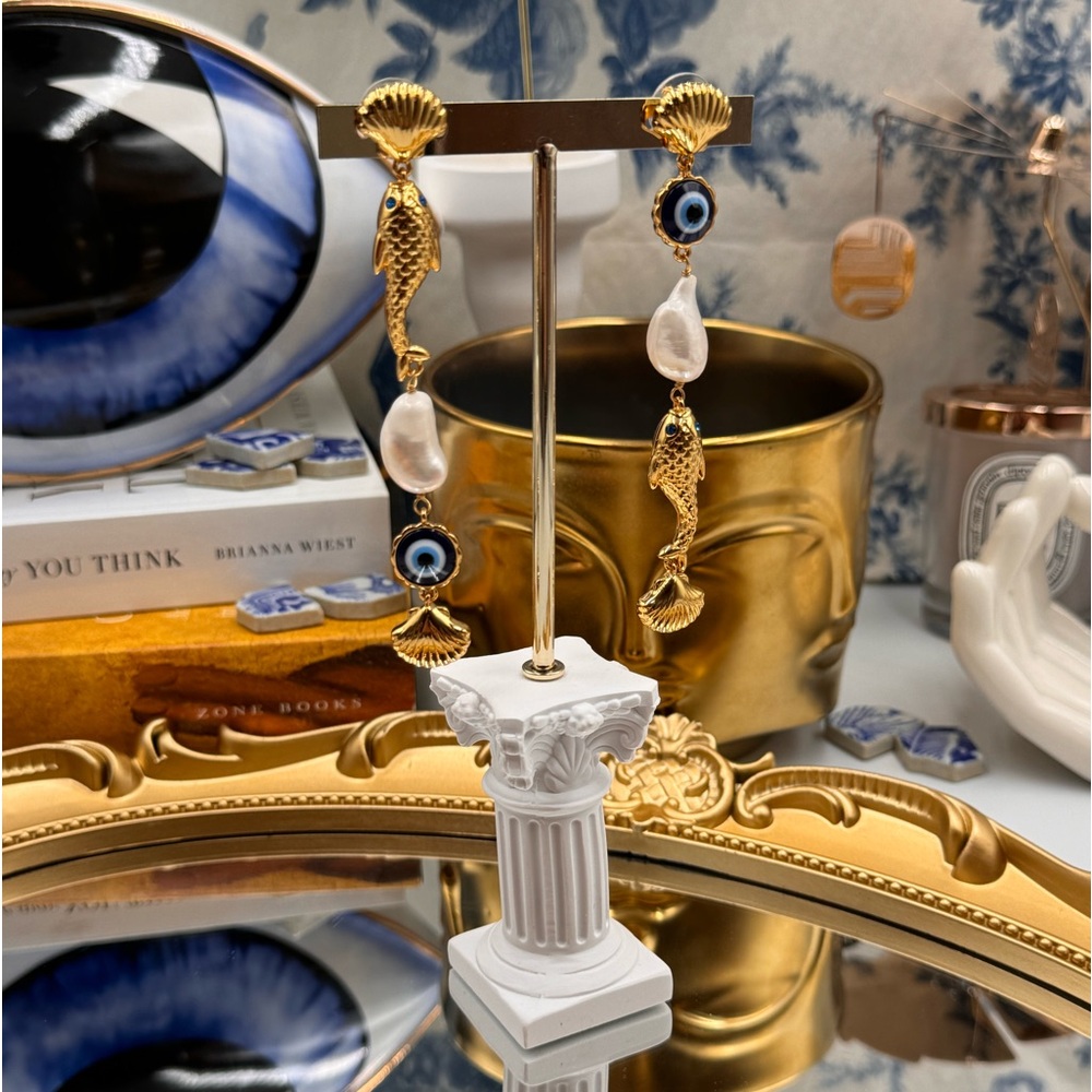 🆕 LELE SADOUGHI 🧿 NWOT La Mer Pearly Liner Earrings - Evil Eye - Picture 11 of 17